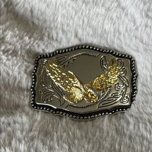 Gold and Silver Eagle Belt Buckle